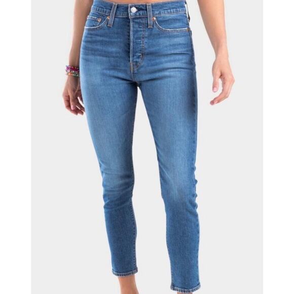 Levi's Medium Blue Wash Wedgie Skinny High Rise Button Fly Jean Size 32 - Picture 1 of 15